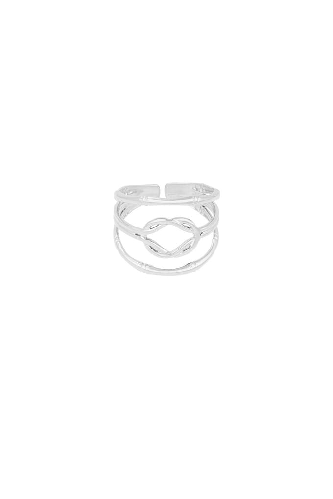 Layered knot ring - zilveren kleur
