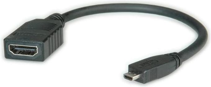 Value 11.99.5584 HDMI-kabel HDMI Aansluitkabel HDMI-A-bus, HDMI-micro-D-stekker 0.15 m Zwart Afgeschermd