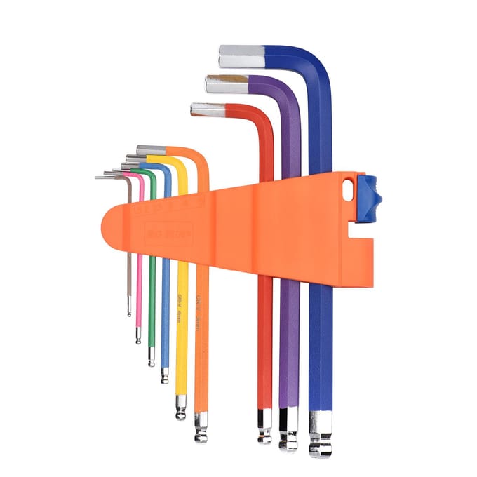 18PCS Multicolour L-sleutelset Metrisch Ster Lange Arm Bal Einde Inbussleutelset Chroom Vanadium Staal Hex Key Set orange