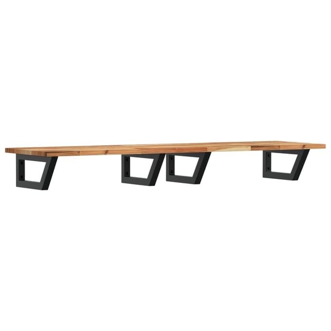 vidaXL - Badkamer - wandschap - staal - en - massief - acaciahout