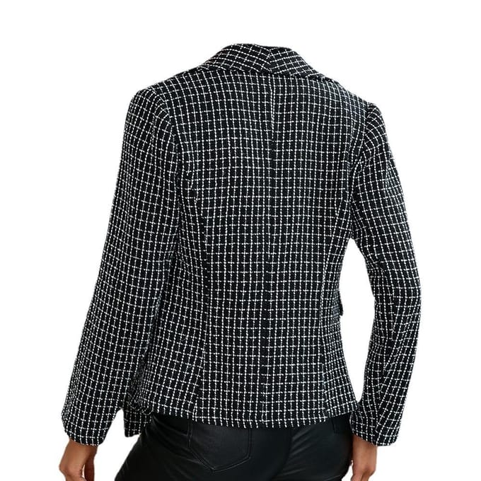 Ruit Slim Fit Pak Double-breasted Temperament Pendeljas Top Pak Vrouwen XL