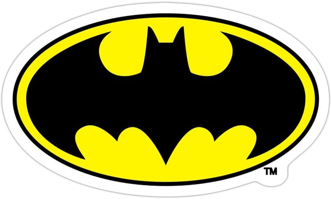 Batman Logo Original Kostuum Sticker maat S (10 x 10 cm)