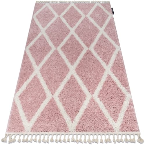 Kleden Rugsx Tapijt BERBER TROIK A0010 rozekleuring / witrand 240x330 cm
