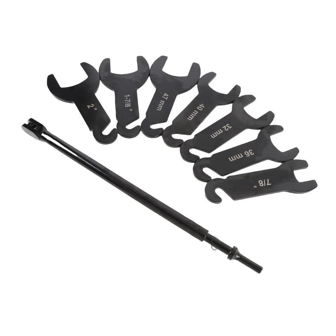 8PCS Clé Pneumatique d'Embrayage de Ventilateur Acier Clé d'Embrayage de Ventilateur Outil de Kit d'Installation de Dépose avec Soufflette gray