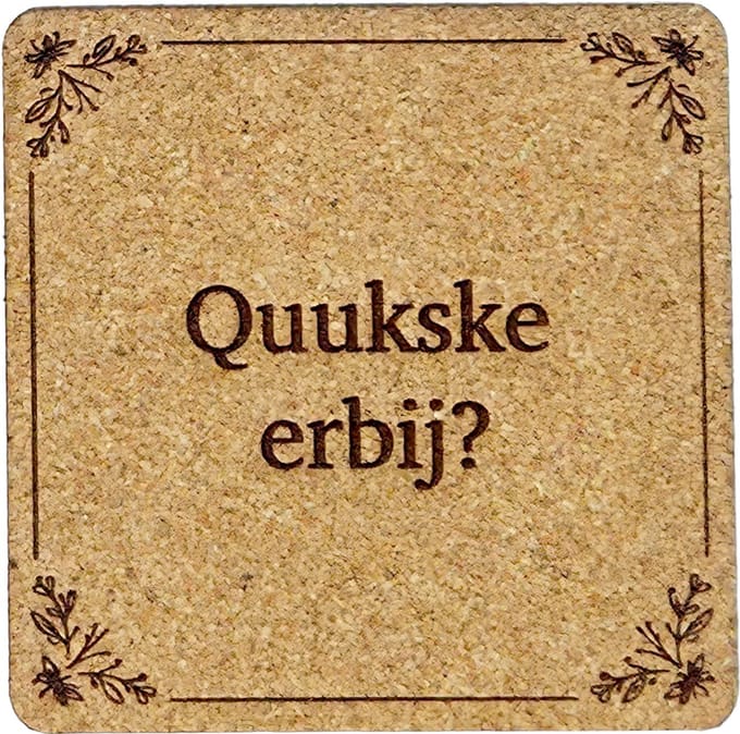 Kurken Onderzetter Quukske - Glazen Onderzetters - Gegraveerd - Tilburgs