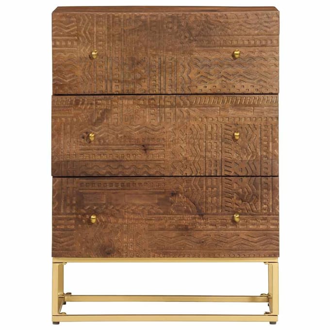 vidaXL - Ladekastje - 55x30x76 - cm - massief - mangohout - en - ijzer