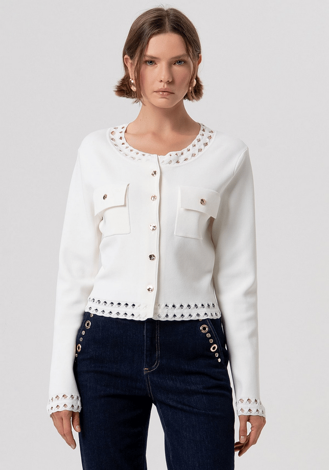 vest vrouw creme