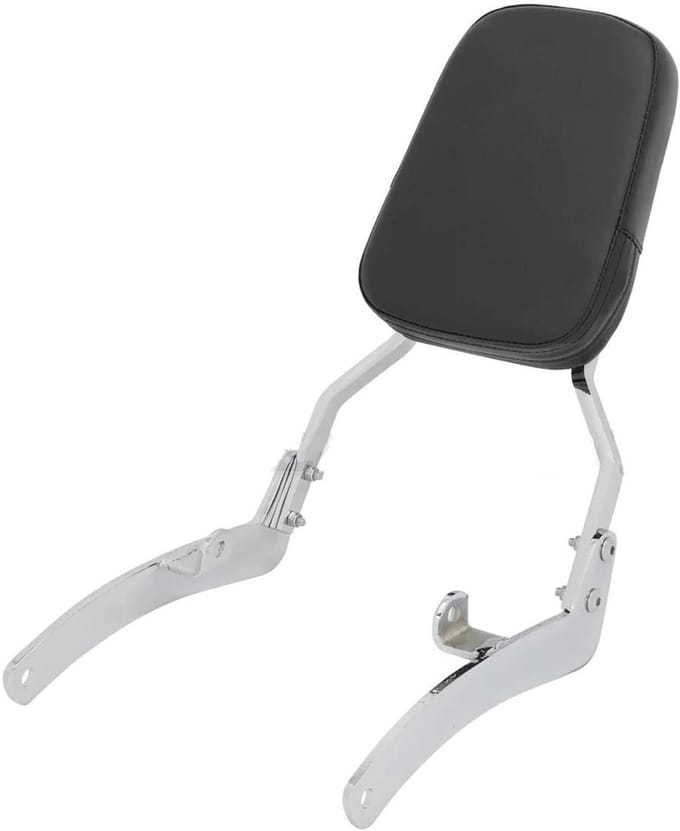 Passagierskussen Sissy Bar - Motor Rugleuning - Comfortabel Rijden - Afneembaar Ontwerp - Universele Pasvorm - Zilver