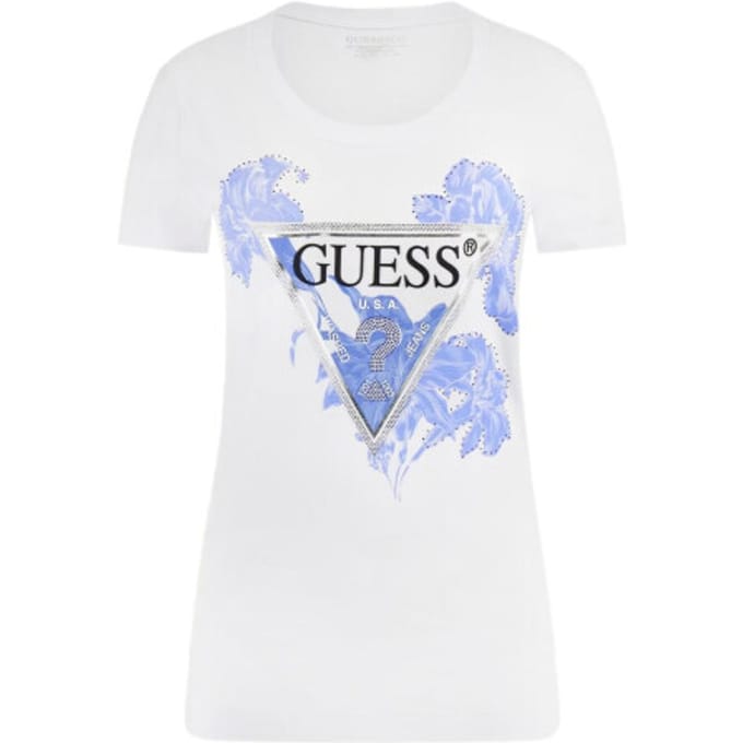 T-shirt Korte Mouw Guess CN FLOWER TRIANGLE