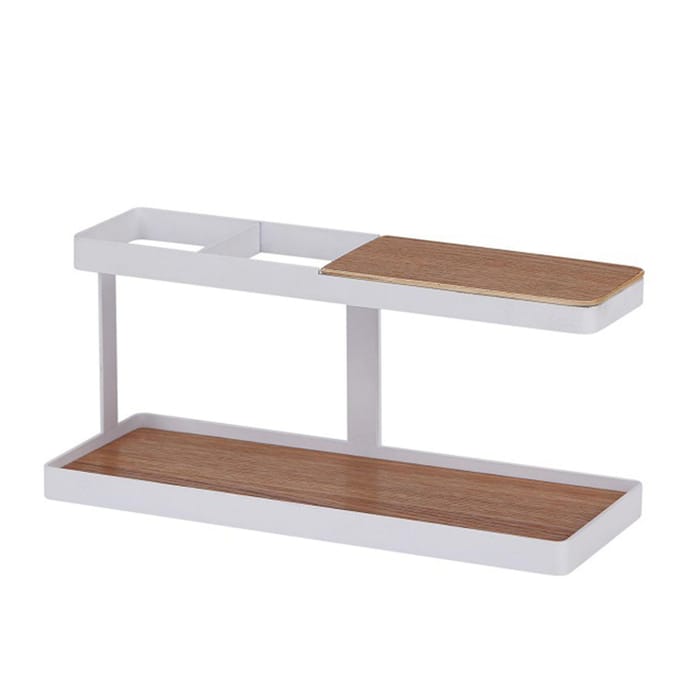 Support Télécommande Style Élégant Simple Art Fer Léger Organisateur de Bureau pour Télécommande TV pour Bureau white
