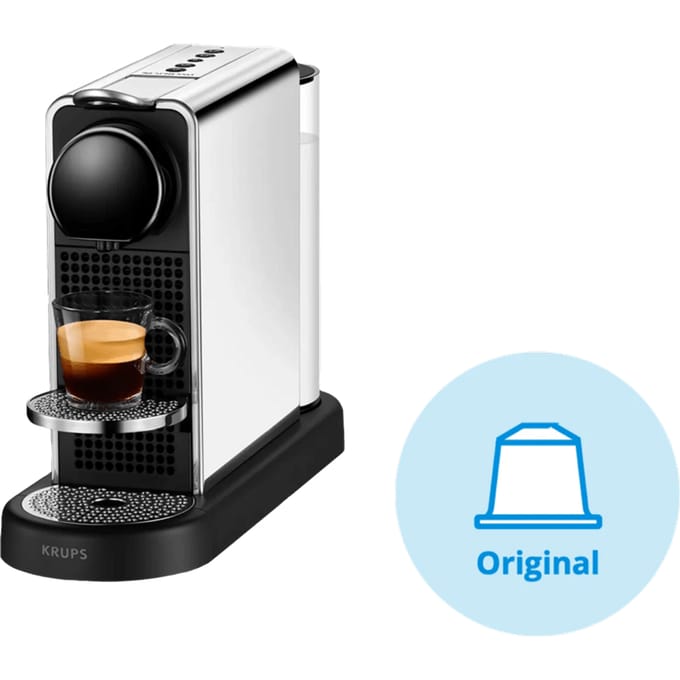 Krups Nespresso Citiz Platinum XN610D - Koffiecupmachine - RVS - Elegant - Energiezuinig