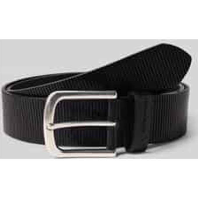 Tom Tailor - TTROY Leren riem met afgeronde gesp - Maat 90 - black uni