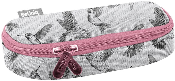 BeUniq Etui Kolibrie - 23 x 10 x 5 cm - Grijs