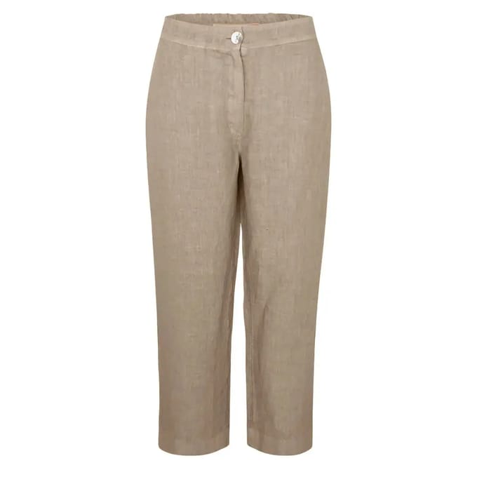 Linnen curve broek voor vrouw Haris Cotton