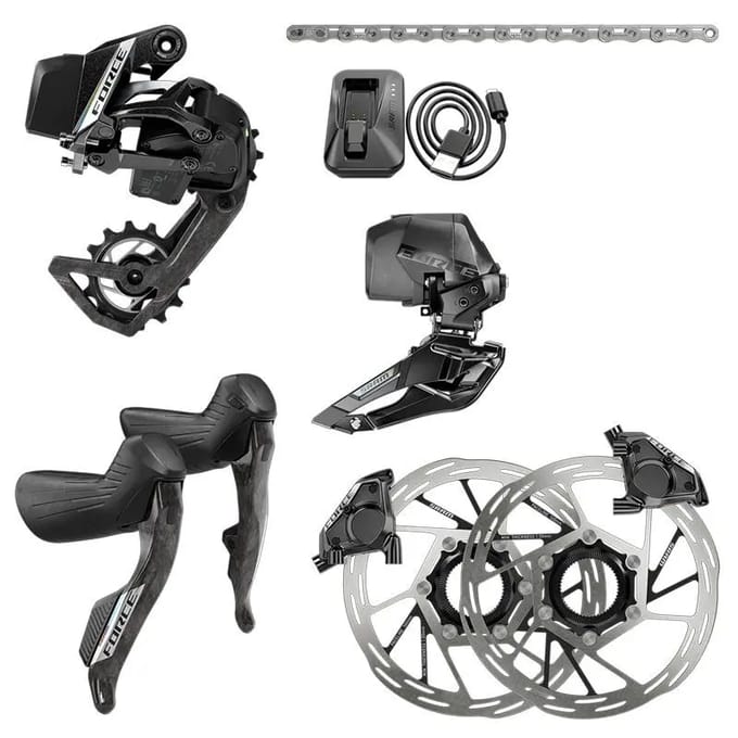 Sram Force E-tap Axs E1 2x Hidro Flat Mount Cl Groepset Zilver 36t