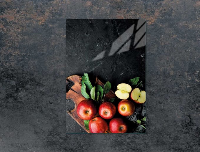TMK ArtDeko - Snijplank - Glas - 35x52 cm - Appelmotief