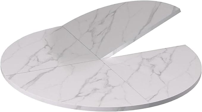 Rond Tafelblad - Opvouwbaar Blad - Extra Ruimte - Verborgen Scharnieren - 140 cm Diameter - Wit