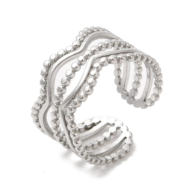 Ring stainless steel bohemian ring, one size ring, zilverkleurig, 100% waterproof, verstelbare ring, cadeau