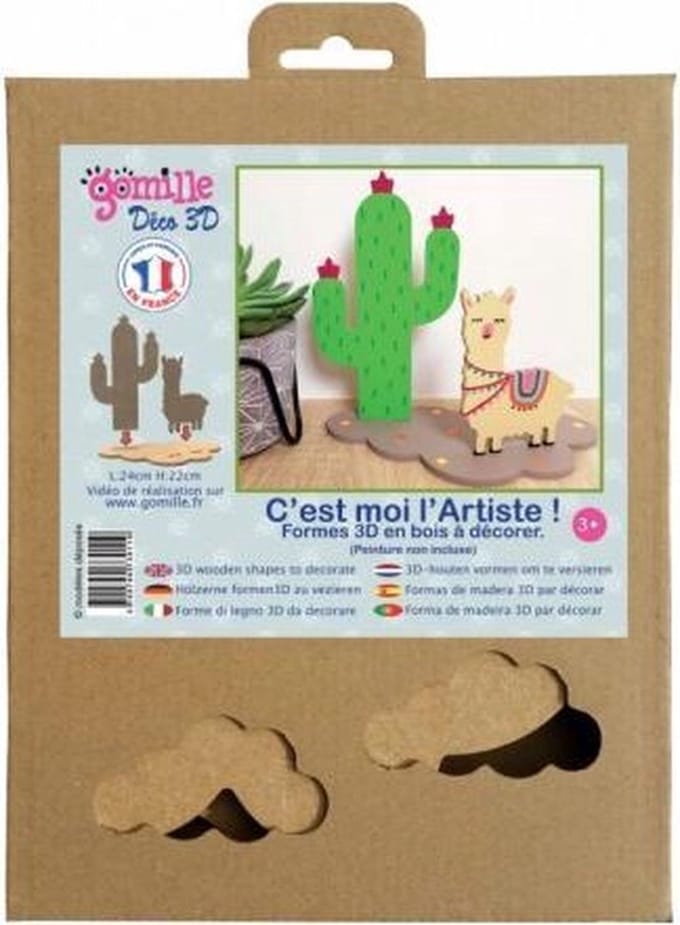 Gomille MDF figuren lama knutselset 24x22 cm decoratie.