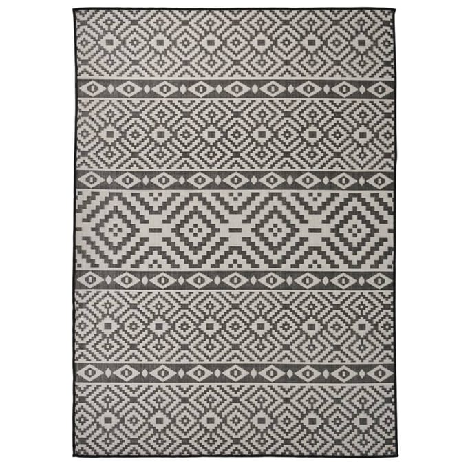 vidaXL - Buitenkleed - met - patroon - platgeweven - 200x280 - cm - zwart