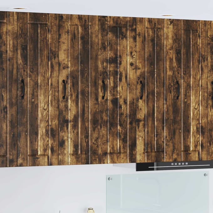 vidaXL - Wandkast - LUCCA - Gerookt - eiken - 30 - x - 31 - x - 100 - cm - Bewerkt - hout