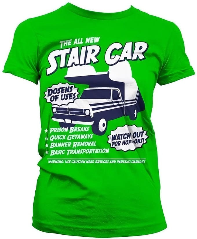 Hybris Stair Car Girly T-shirt voor dames, groen