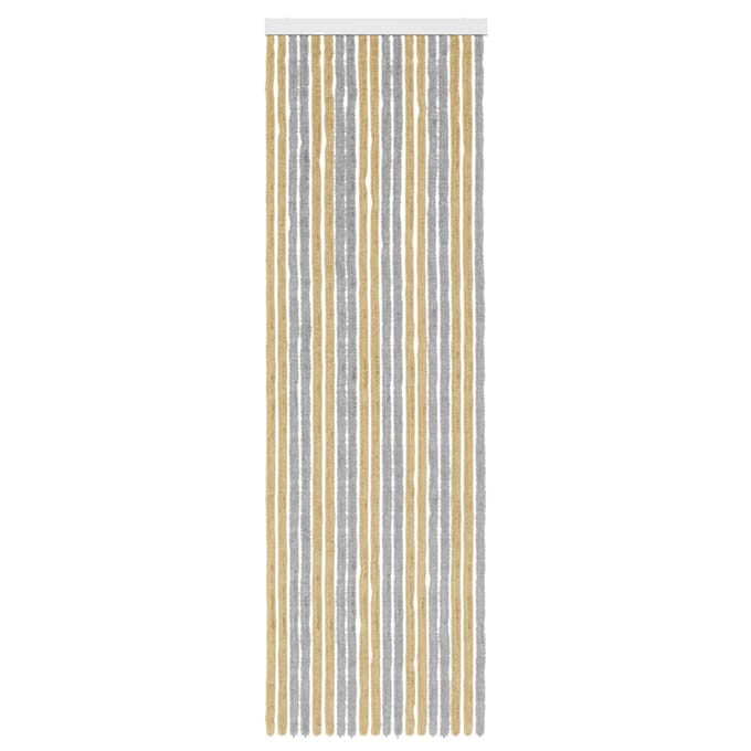 vidaXL - Insecten - Gordijn - Chenille - Grijs - en - Beige - 56 - x - 185 - cm - 100% - PP