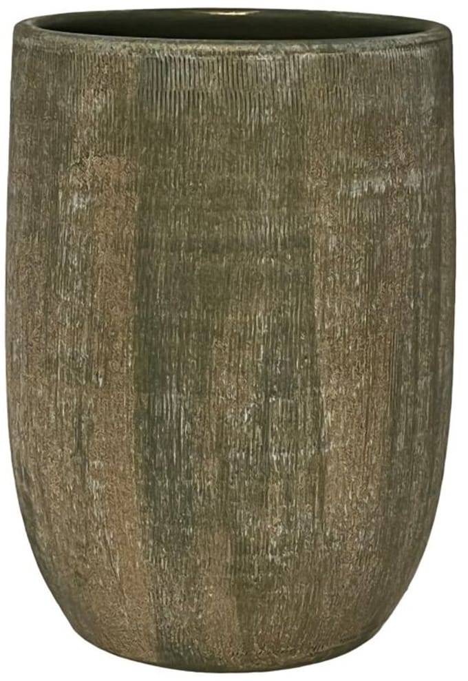 Bloempot Miami hoog - d26 x h40cm - Groen Cement