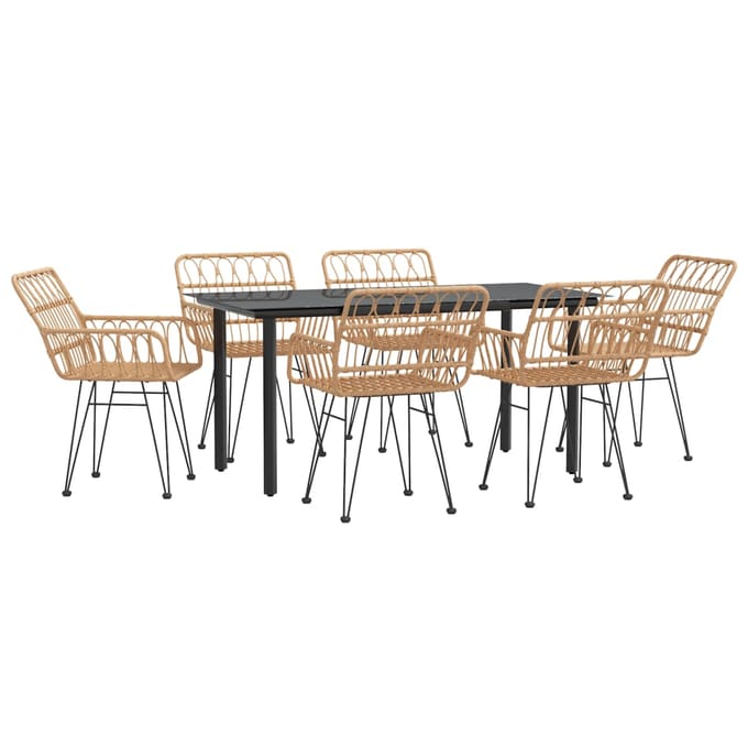 vidaXL - 7-delige - Tuinset - poly - rattan