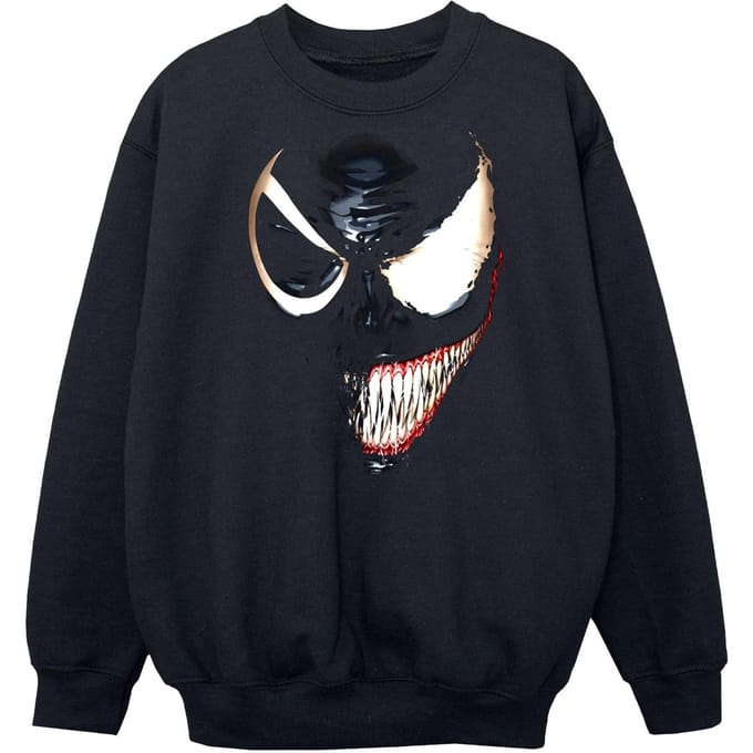 Marvel Jongens Venom Split Face Sweatshirt (Zwart)