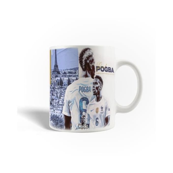 Mug en Céramique - Equipe de France - Pogba - 30cl - Compatible Lave-Vaisselle - Design Contemporain blanc