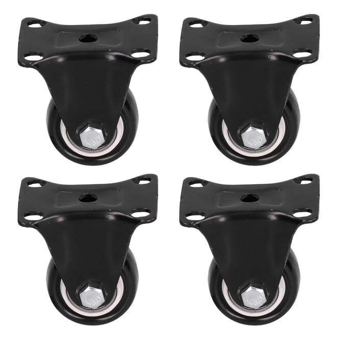 4pcs Roue Pivotante Robuste Diamètre 40mm Accessoire de Roue Pivotante pour Chariots Valise Boîte à Outils Noir