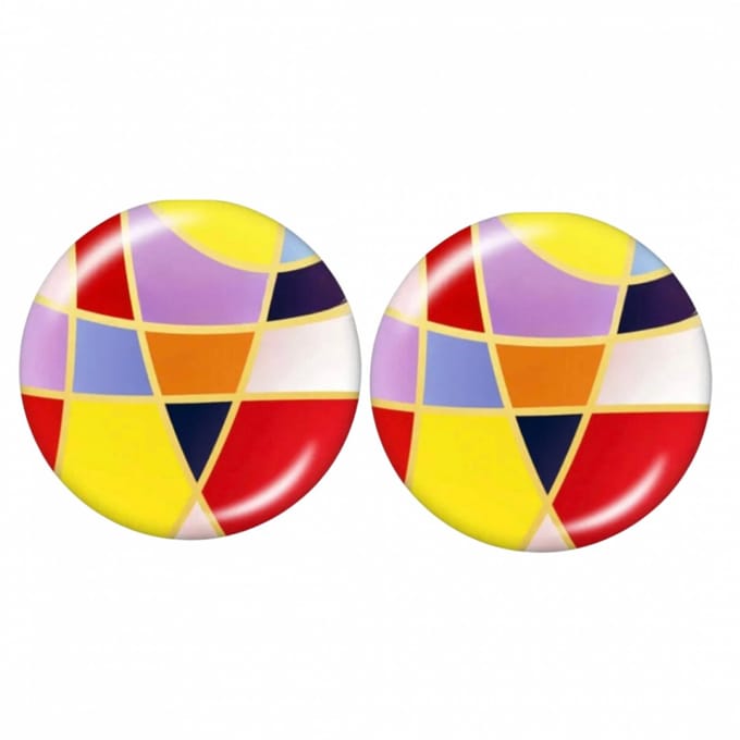 Clip oorbellen Febe 2 cm rood geel