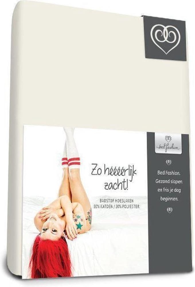 Badstof stretch hoeslaken  Creme - 80 x 200 cm - Beige
