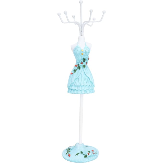 Porte-collier Figurine Dame Organisateur de Bijoux Support d'Exposition Rotatif Démontable Rangement 4# white