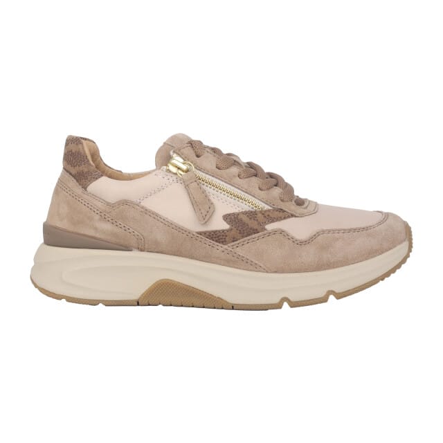Gabor rollingsoft sensitive 76.898.51 - dames rollende wandelsneaker - Beige - maat 37 (EU) 4 (UK)