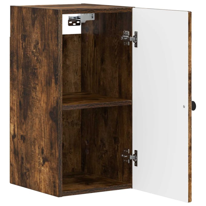 vidaXL - Badkamer - wandkast - ALKMAAR - Gerookt - eiken - 30 - x - 31 - x - 59 - cm