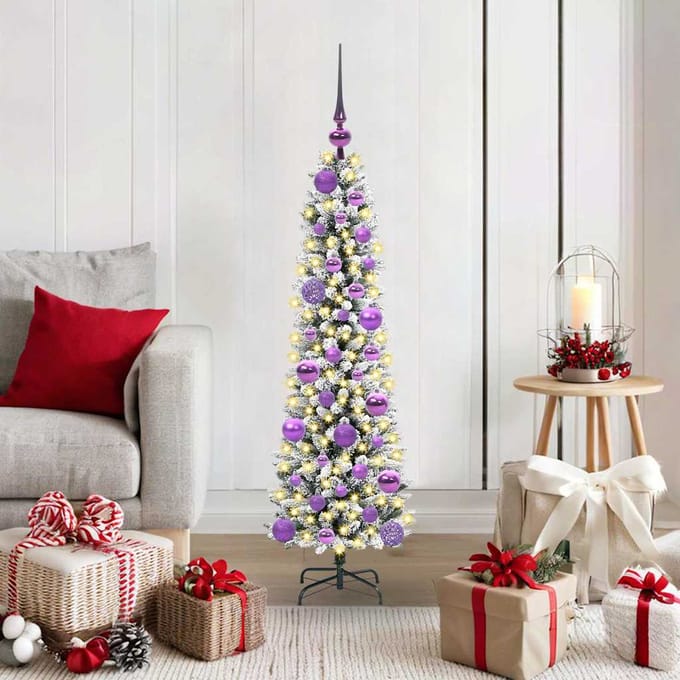vidaXL - Kunstkerstboom - Wit - 120 - cm - PVC - en - Metaal - en - Plastic
