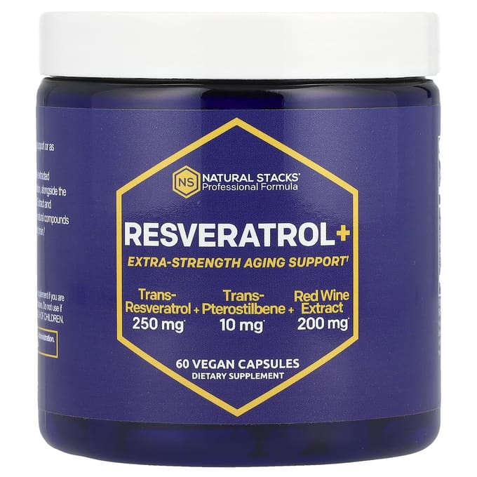Natural Stacks, Resveratrol+, 60 Capsules Végétales