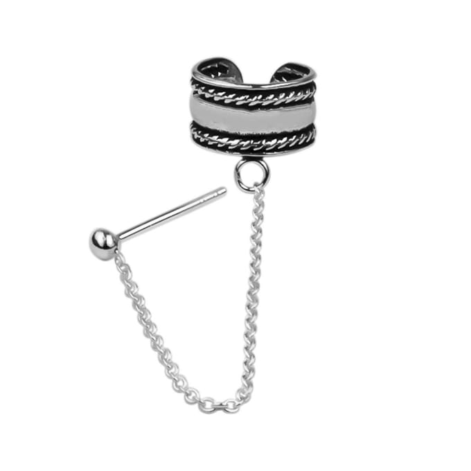 Zilveren ear cuff - ear jewels - vlecht design - 925 zilver