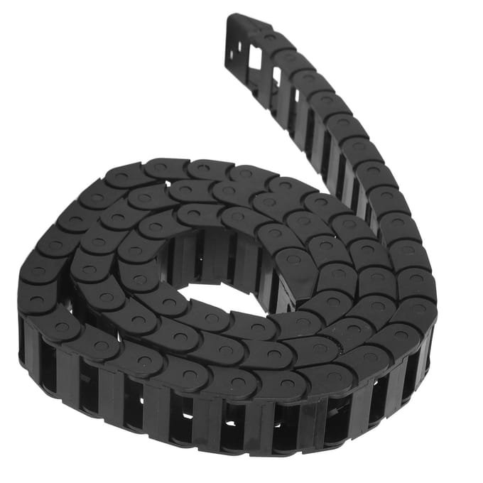 Kabel Draadgeleider Sleepketting Plastic voor CNC met Eindconnector Brugtype 1 meter Lang Zwart black