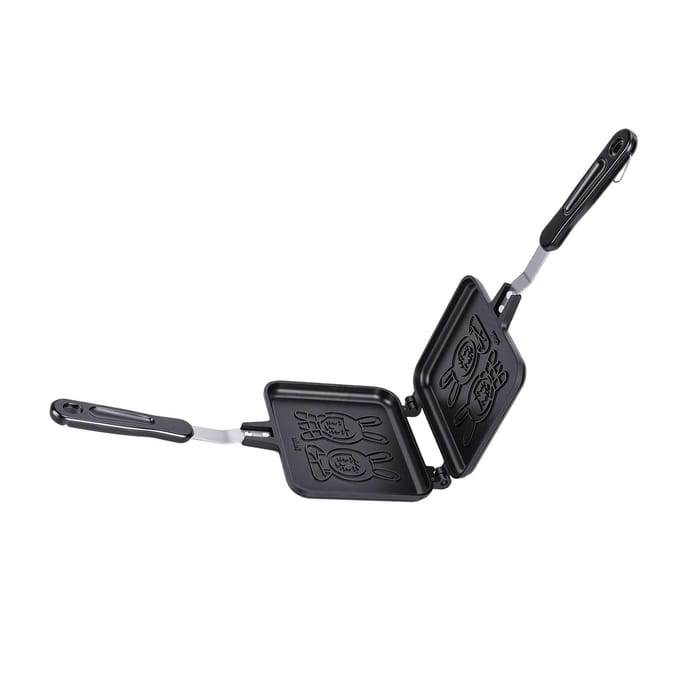 Fabricant Double Face   Motif Antiadhésif Plaque de Cuisson Panini Press Pan avec Poignée pour le Camping gray