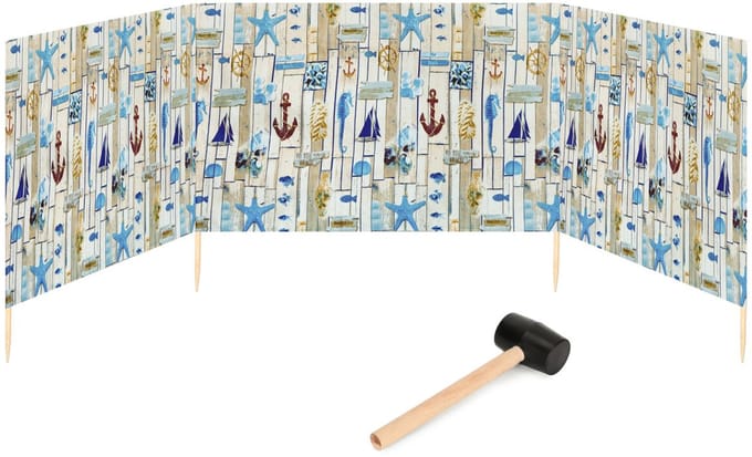 Garronda Strand Windscherm Met Stokken - Windscherm Strand – Windscherm – Rubberen hamer – GD-EX-Wb-4m