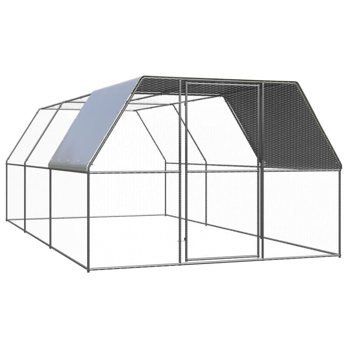 Vidaxl Buitenkooi voor Kippen, 3x6x2 m, Gegalvaniseerd Staal