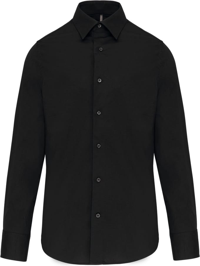 Kariban Heren stretch overhemd lange mouwen K529 - Black - L