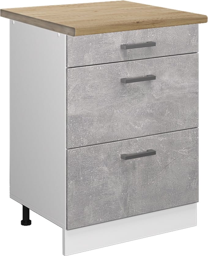 Vicco R-Line Keukenonderkast – 60 cm met laden, WB Eik Beton