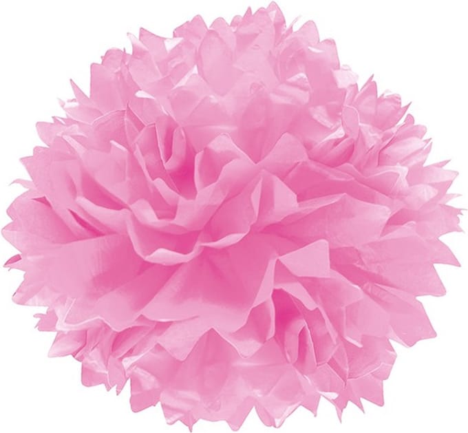 Pompon - Pink, Sempertex papieren  pompon, 3 stuks