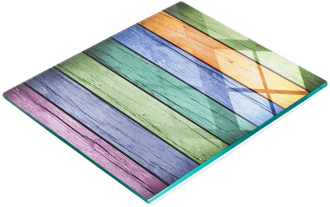 Decoratieve serveerplank van glas voor snacks, kleurrijk, 60x52 cm