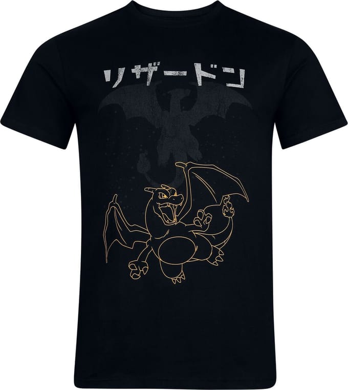 Pokémon Charizard Heren T-shirt - zwart - XXL