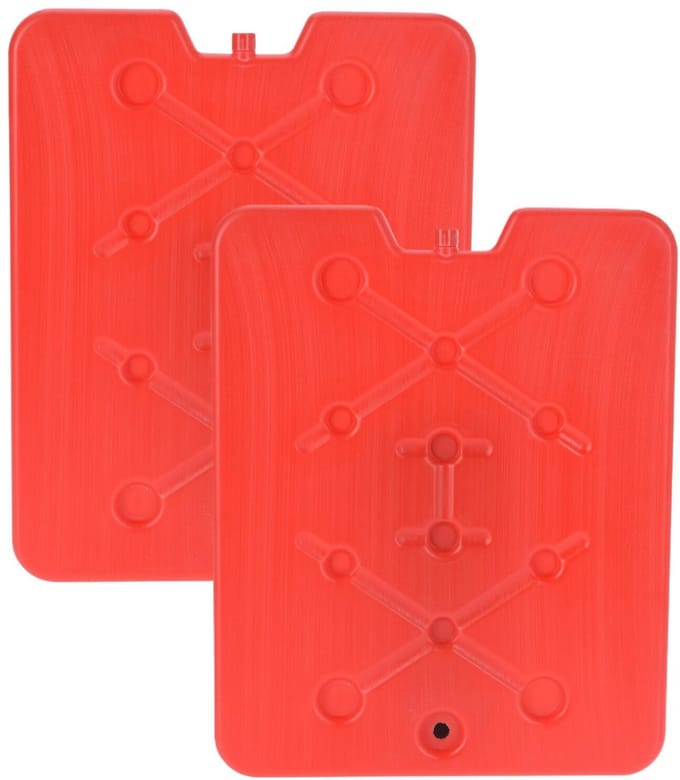 Excellent Houseware Koelelement Ice Pack - 2x - rood - plat - polyethyleen - 900 gram - 32 x 25 x 1 cm - schijf